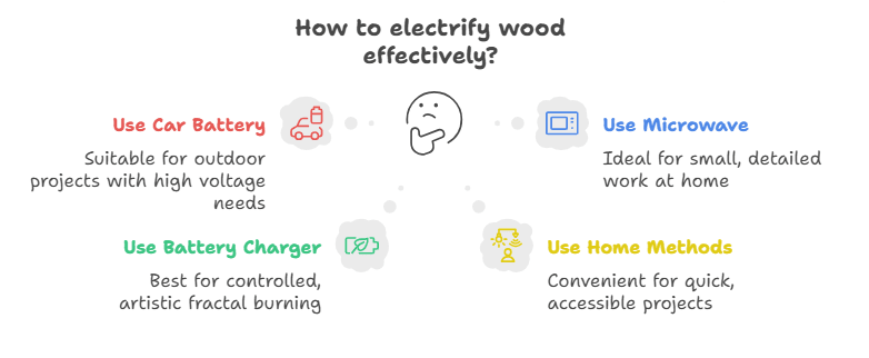 How To Electrify Wood With Battery Charger