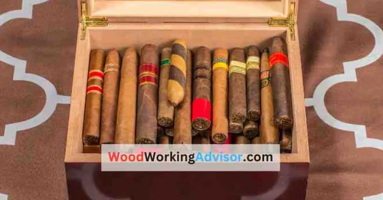 Open wood cigar humidor filled with premium cigars for electric vs wood comparison