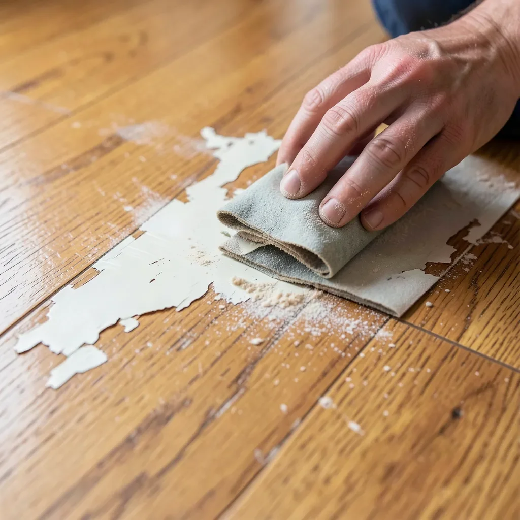 Sanding peeling polyurethane finish off a hardwood floor by hand