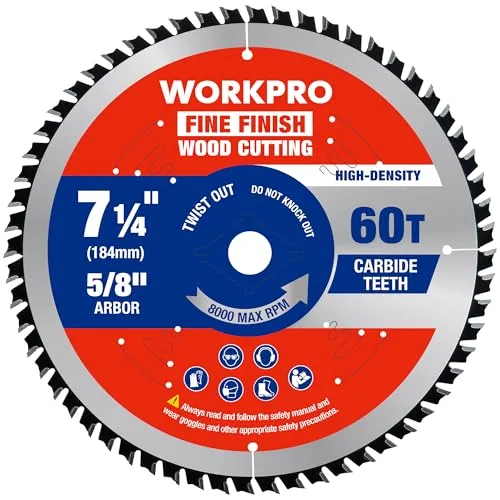 WORKPRO 60-tooth fine finish circular saw blade for laminate