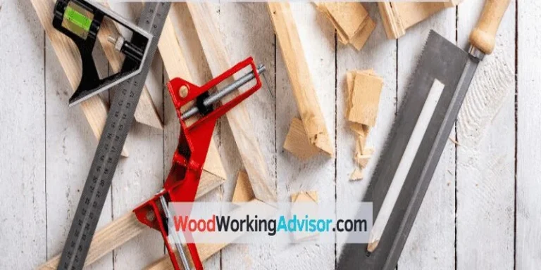 Woodworking tools set up to mark and cut a bevel angle