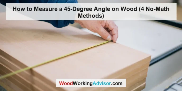 Carpenter measuring a stack of wood boards with a tape measure