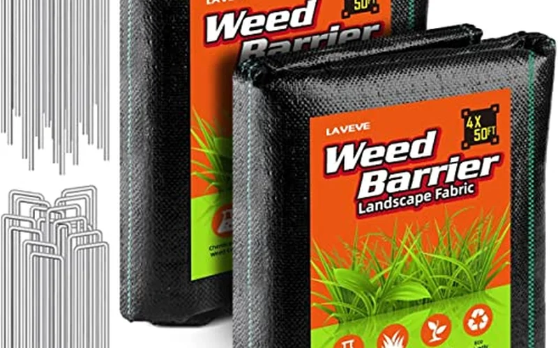 Heavy-duty weed barrier landscape fabric for use under glued rock beds
