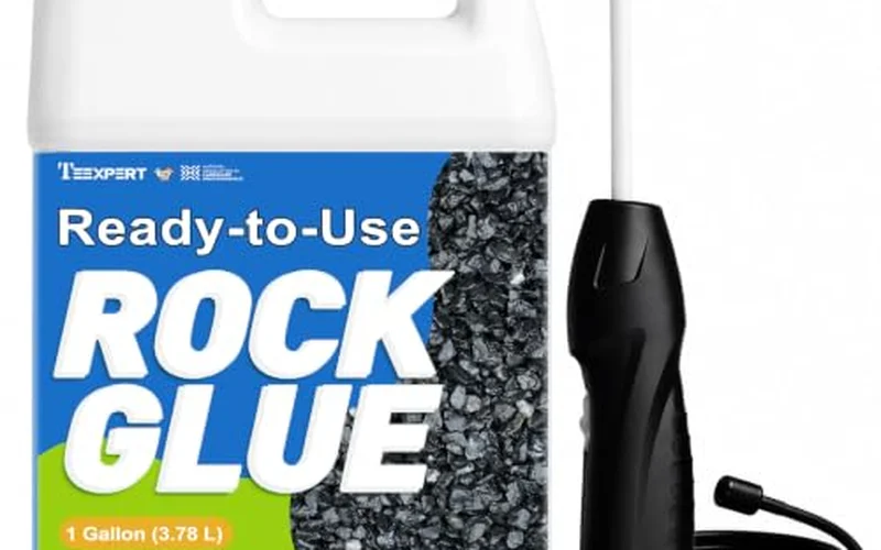 Ready-to-use rock glue for landscaping with electric sprayer applicator