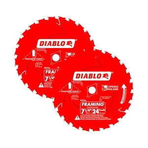 Diablo D0724A 7-1/4 Inch 24-Tooth Framing Saw Blade, 2-Pack