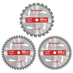 3-Pack 7-1/4 Inch Circular Saw Blade Combo, 24T/40T/60T
