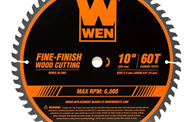 WEN 60-tooth carbide miter saw blade for fine-finish baseboard cuts