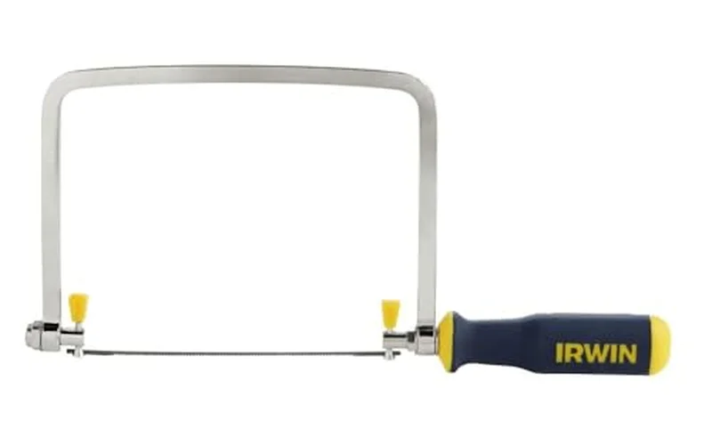 IRWIN coping saw for cutting inside corner joints on baseboard