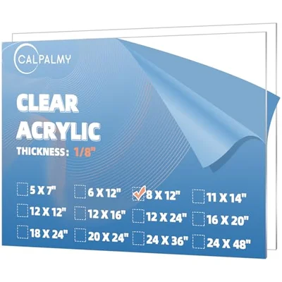 Clear acrylic plexiglass practice sheet 1/8 inch thick 2 pack