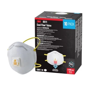 3M 8511 N95 Cool Flow Valved Respirator, 10-Pack