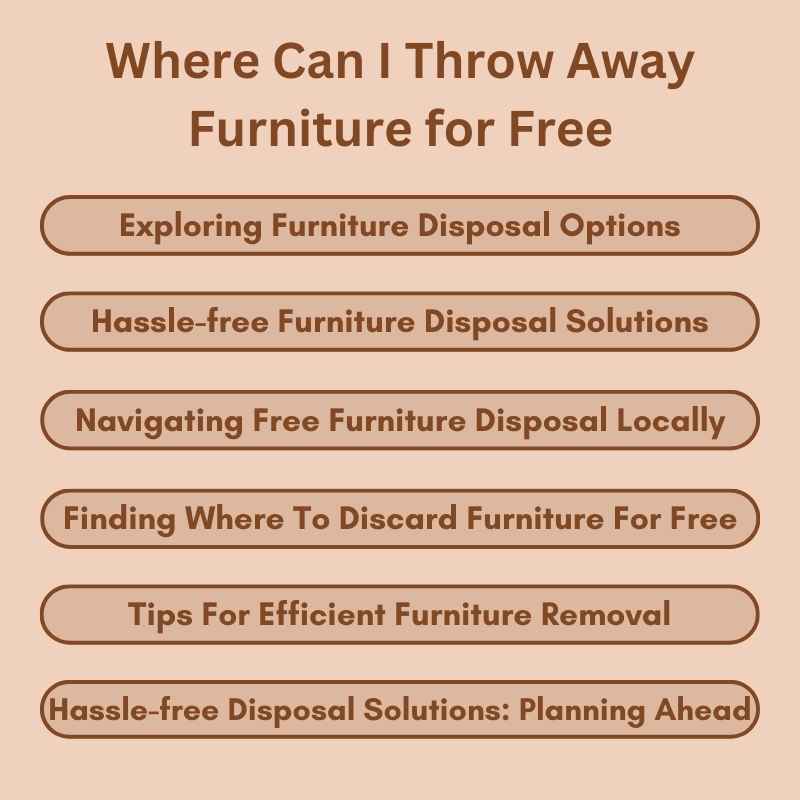 Where Can I Throw Away Furniture for Free