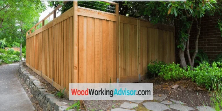 Cedar wood fence panel in a yard