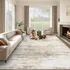 Beige 8x10 washable area rug for living room