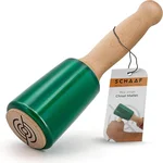 Schaaf Wood Carving Tools 15 oz wooden mallet with green polyurethane striking head, beech wood handle