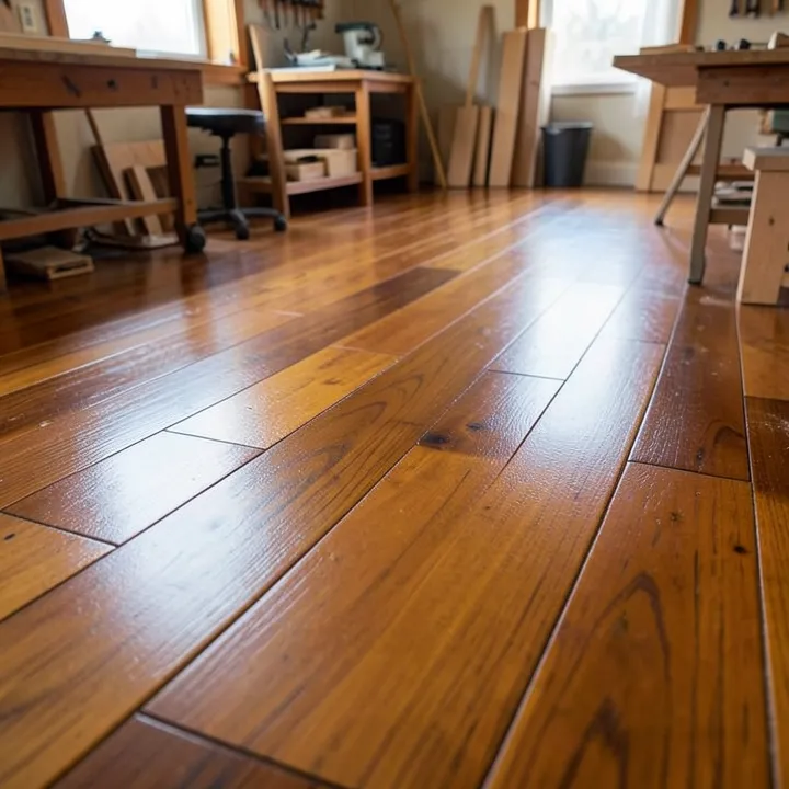 Rich oiled hardwood floor planks showing the natural matte sheen of a penetrating oil finish
