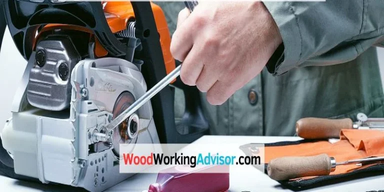 Adjusting the carburetor screws on a Stihl chainsaw
