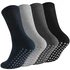 Non slip grip socks crew style for hardwood floor safety