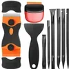 Tallew 9-piece plastic scraper set with razor scraper, putty knife and spudgers