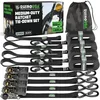 Rhino USA ratchet strap tie downs four pack for securing plywood in a truck
