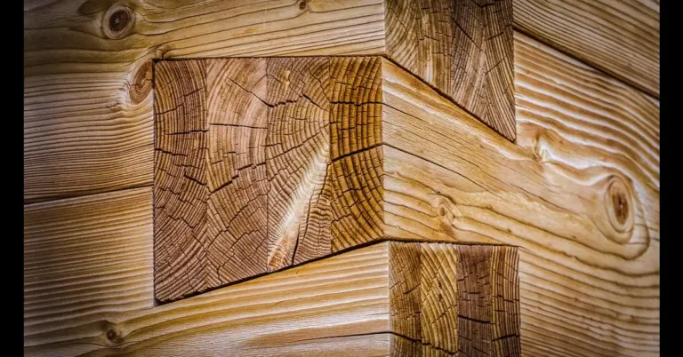 Wood corner joint showing end grain and long grain faces
