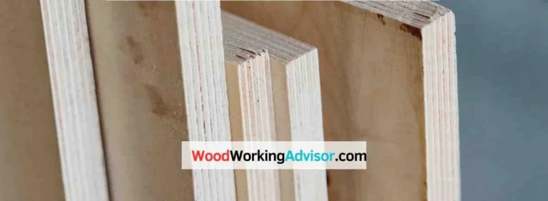 Close-up of 1/2 inch birch plywood edge showing cross-laminated plies