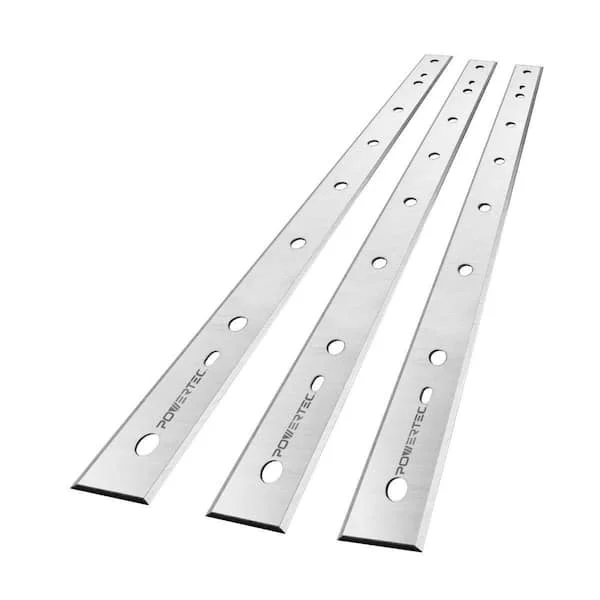 Set of three aftermarket steel replacement planer blades