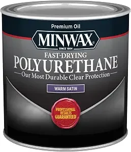 Minwax Fast-Drying Polyurethane, Clear Satin, 1/2 Pint