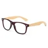 Newbee clear-lens glasses with real bamboo temples and a brown plastic front