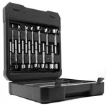 WEN 14-piece Forstner bit set used to drill clean ladder-cord holes through wood blind slats