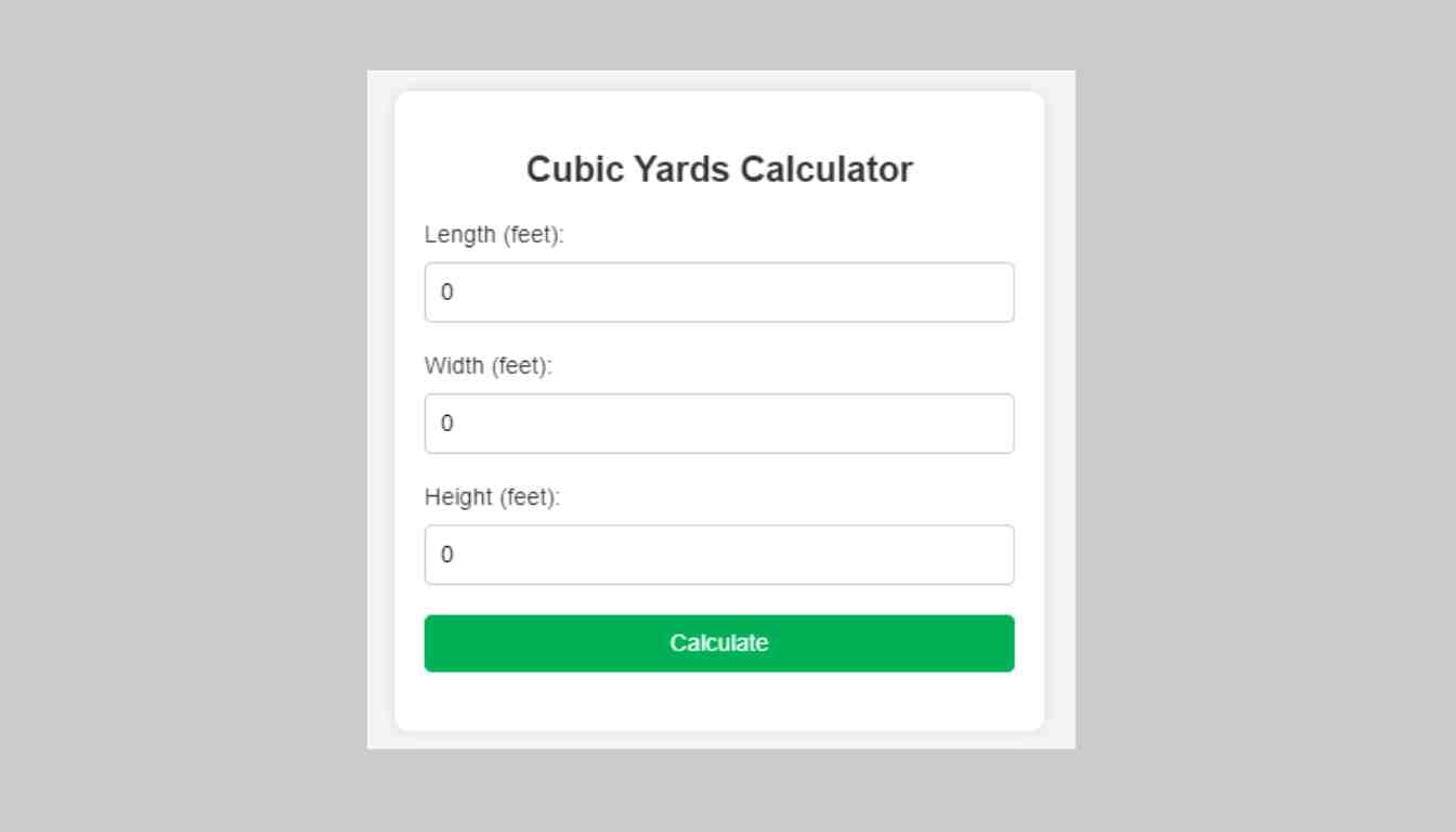 Cubic Yards Calculator