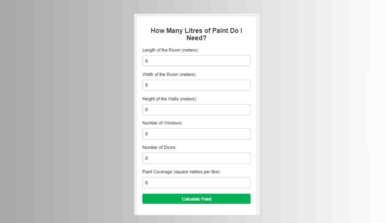 How Many Litres of Paint Do I Need Calculator