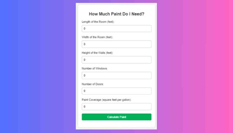 How Much Paint Do I Need Calculator