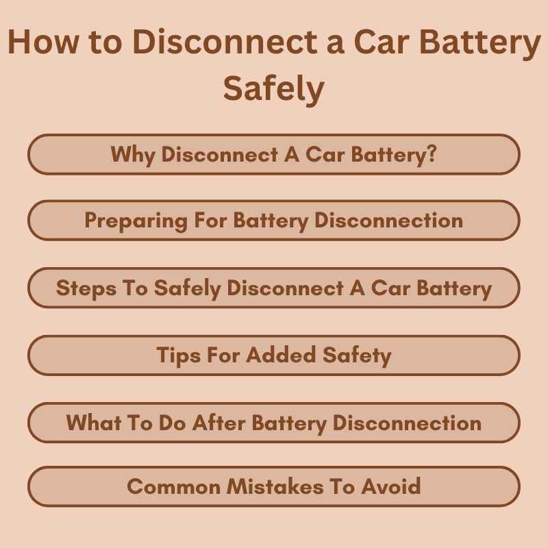 How to Disconnect a Car Battery Safely