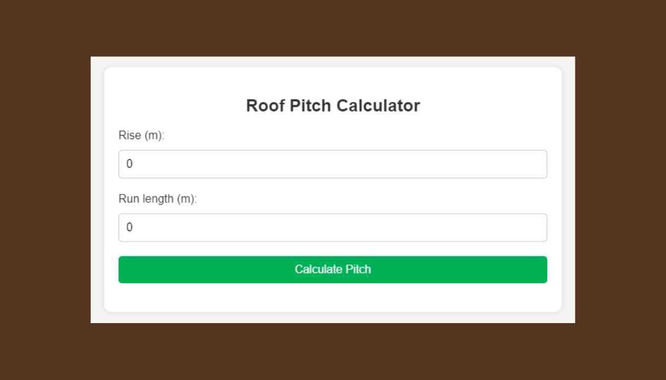 Roof Pitch Calculator
