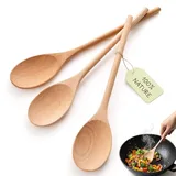 HANSGO European beech wooden mixing spoons