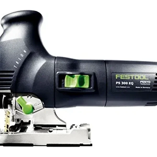 Festool PS 300 EQ-Plus Trion pendulum jigsaw, black and silver body with green accents