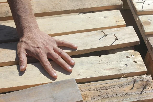 Coping saw cutting a circle in a wood board by hand