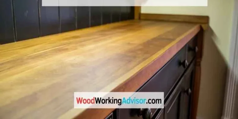 Butcher block wood countertop finish close-up