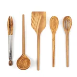 Salt and York olive wood kitchen utensil set