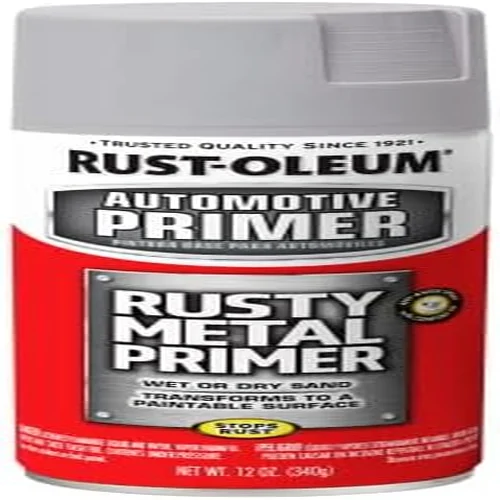 Rust-Oleum 249331 Automotive Rusty Metal Primer Spray Paint, 12 oz, Light Gray