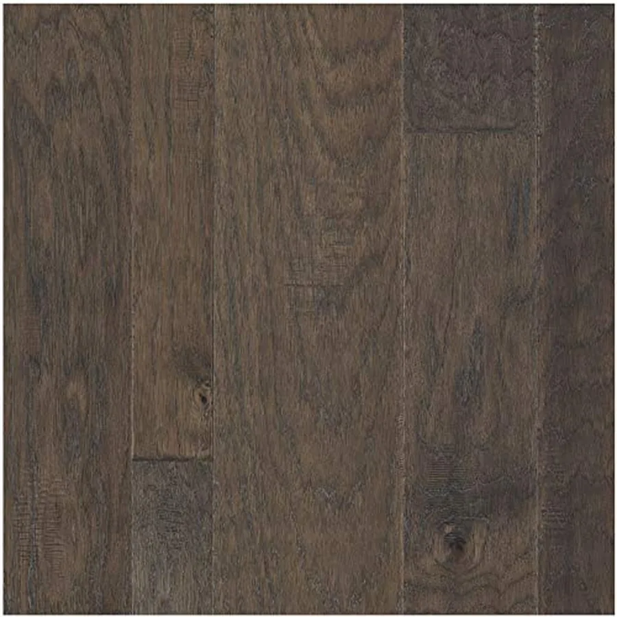 Handscraped hickory engineered hardwood flooring plank close-up Handscraped hickory engineered hardwood flooring plank close-up