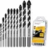 Ten piece masonry drill bit set for brick and concrete