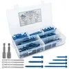 200-piece concrete screw anchor assortment kit with drill bits