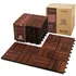 Acacia wood interlocking deck tiles with oil-rubbed finish