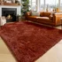 Amdrebio Terracotta Rust Fuzzy Area Rug 8x10