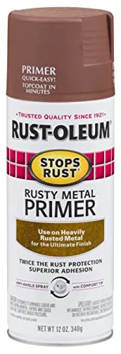 Rust-Oleum Stops Rust flat rusty metal primer spray can