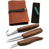 BeaverCraft spoon carving knife kit with hook knife and leather case