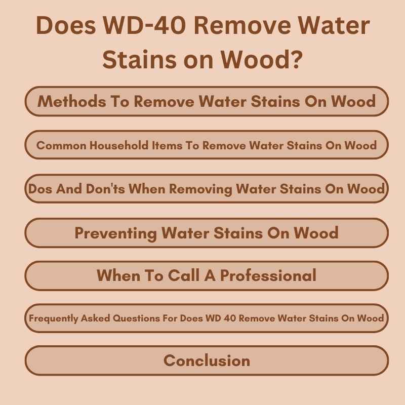 Does WD-40 Remove Water Stains on Wood?