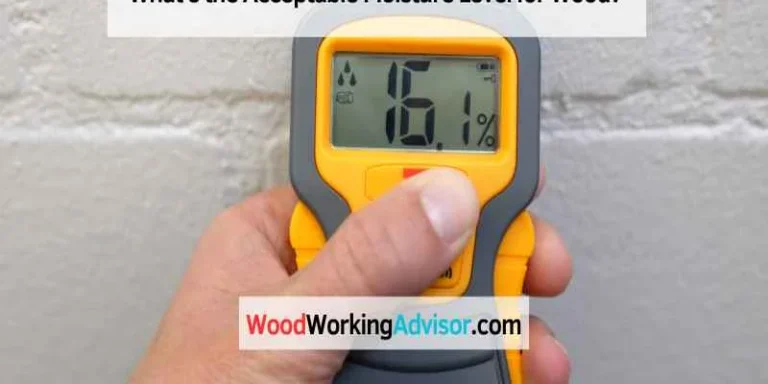 Moisture meter reading on a piece of wood