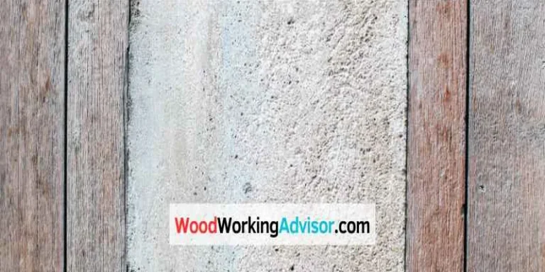 Concrete slab between wood boards